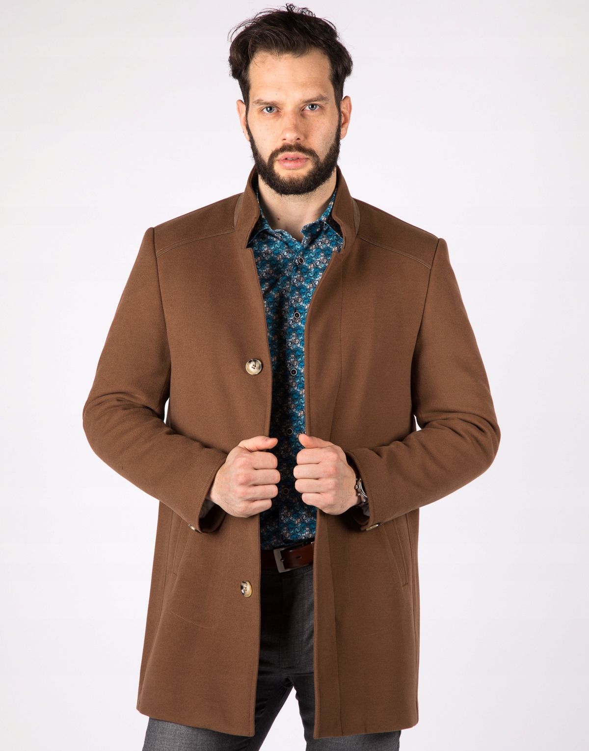 Hnědý pánský kabát, zimní, Cenový velikost 52