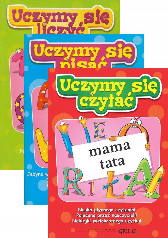 

3x Uczymy Się Liczyć Pisać I Czytać Naklejki Greg