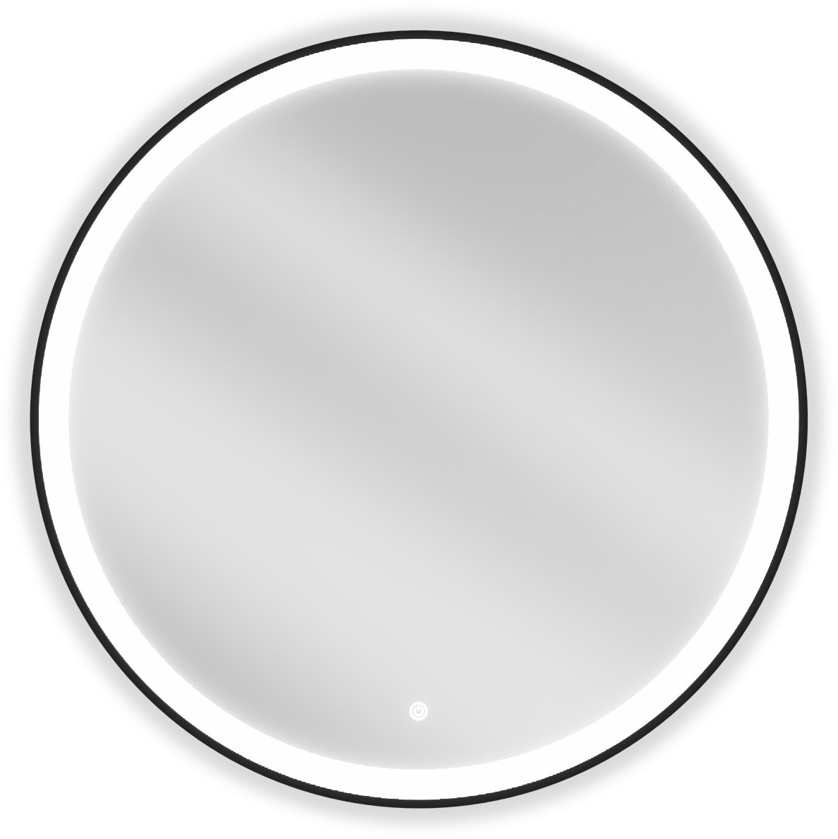 Zrcadlo do koupelny Mexen s podsvícením, kulaté, 80 cm, černé, kovové