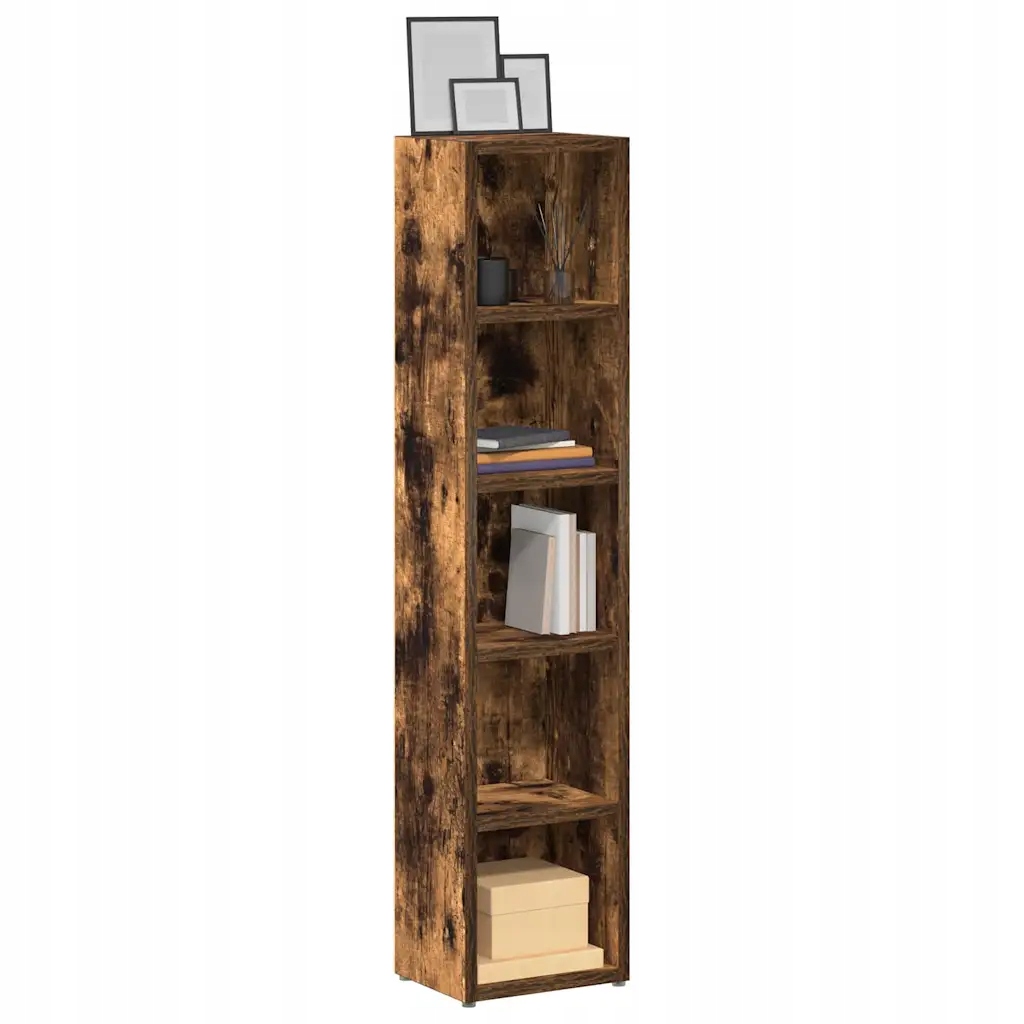 Skříňky na CD 2 ks kouřový dub 21x16x93,5 cm kompozitní dřevo Hnědá 815318