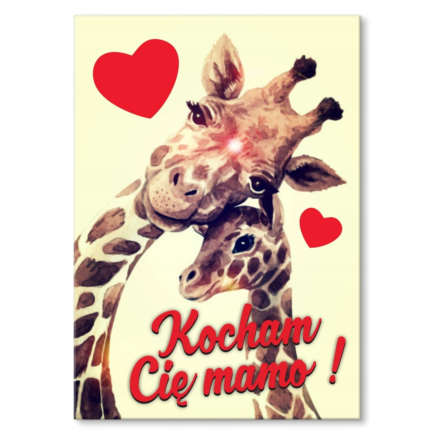 Kovový plakát Miluji tě, mami žirafy Dárek 42 x 59 cm
