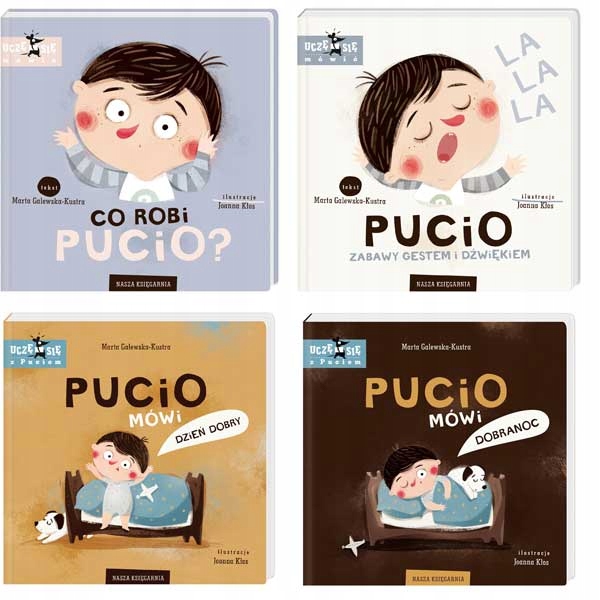 

Pucio Zabawy +Co robi +mówi dzień dobry +dobranoc