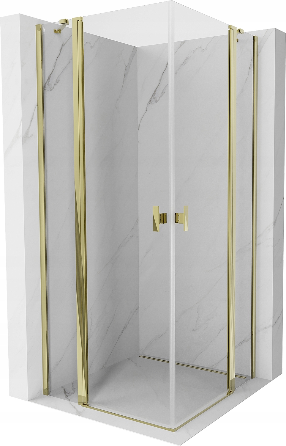 Mexen Mist Duo Kabina Prysznicowa Uchylna 95X95 CM Transparent Złota