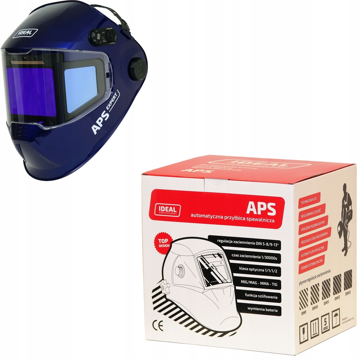 Ideal Przyłbica spawalnicza automatyczna Expert Panorama TrueView Niebieska