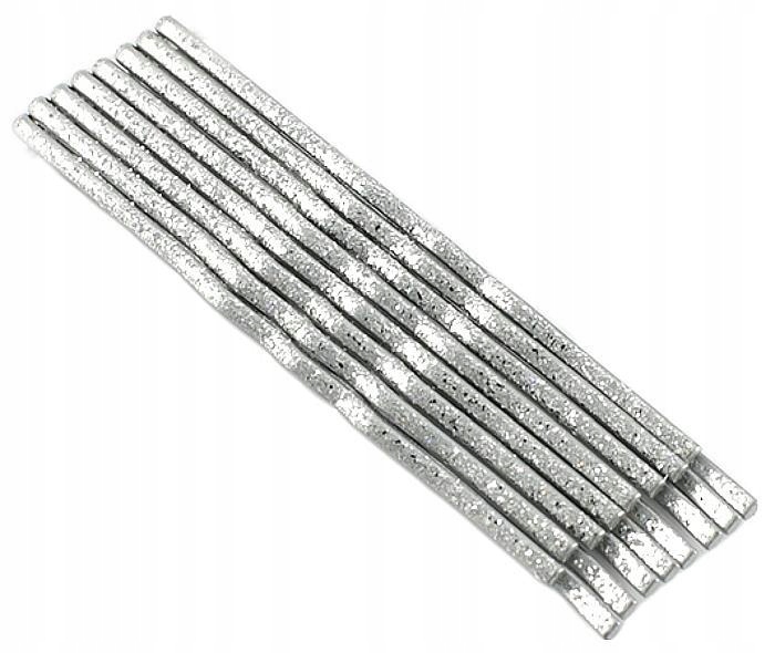 WSUWKI DO WŁOSÓW 8 SZTUK - SREBRNE BROKATOWE