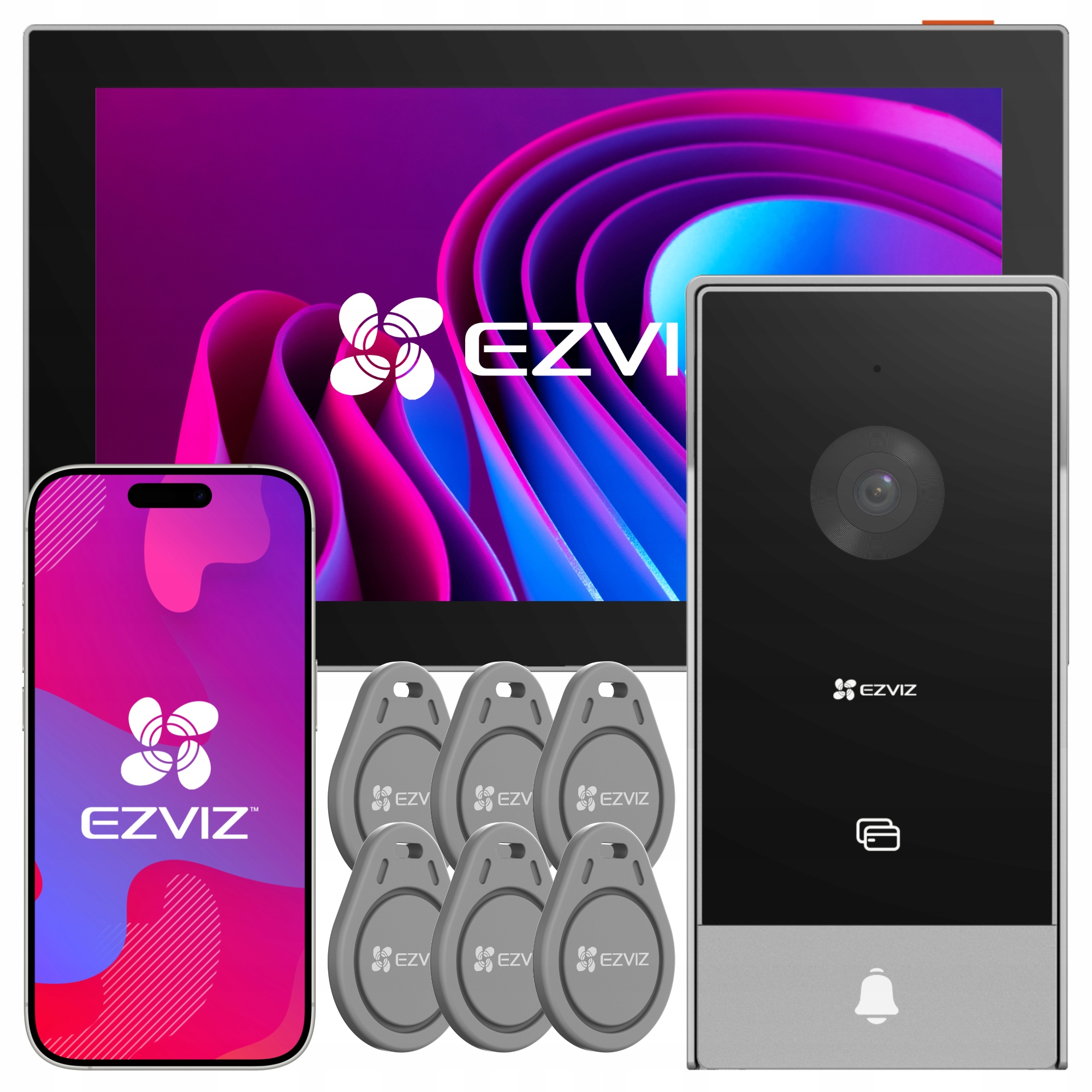 Wideodomofon WiFi Ezviz HP5 Brama Furtka Aplikacja Dodatkowe Breloki