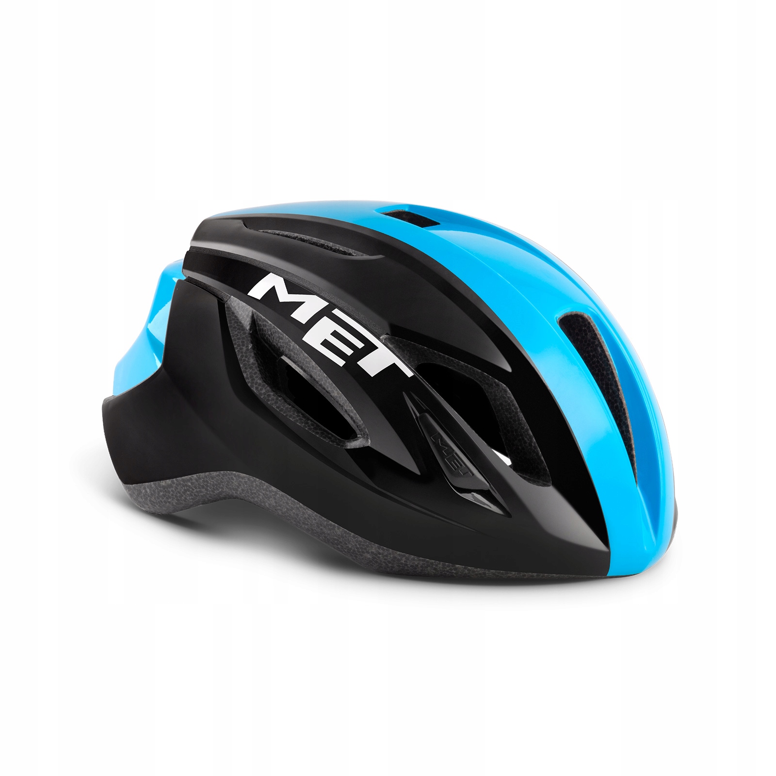 Kask rowerowy MET STRALE niebiesko-czarny połysk L