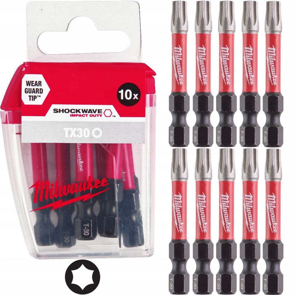 

Milwaukee Zestaw Bitów Udar. Torx TX30 50mm 10el