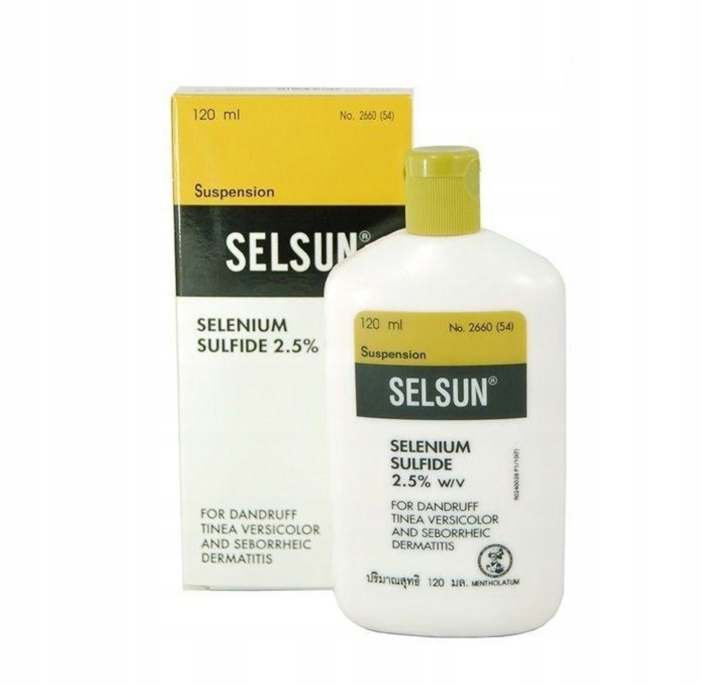 Selsun Thailand 2,5% Šampon proti lupům pro lupénku na pokožce hlavy, 120 ml
