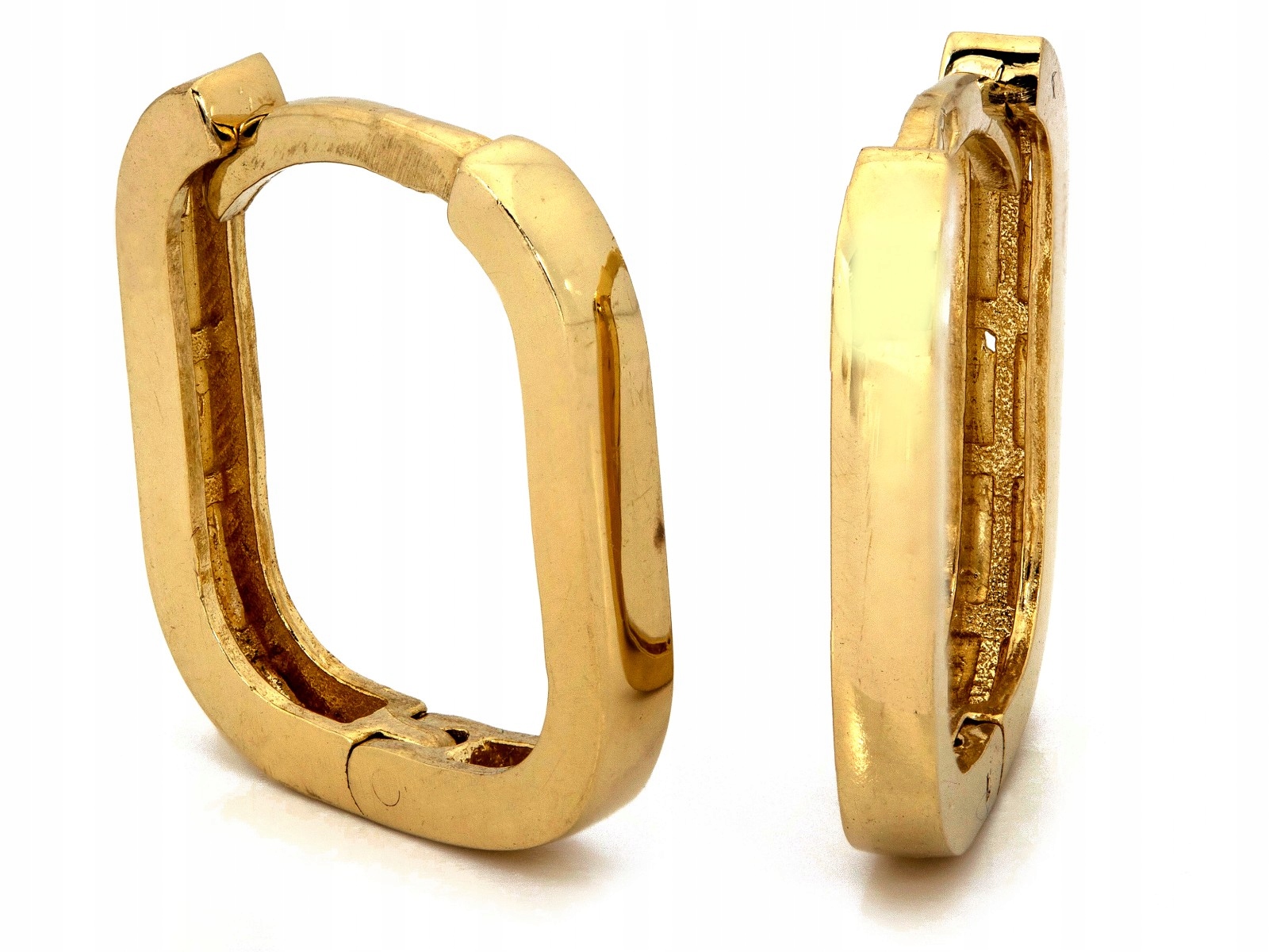 Zlaté Náušnice čtvercové kruhy, elegantní design dárek