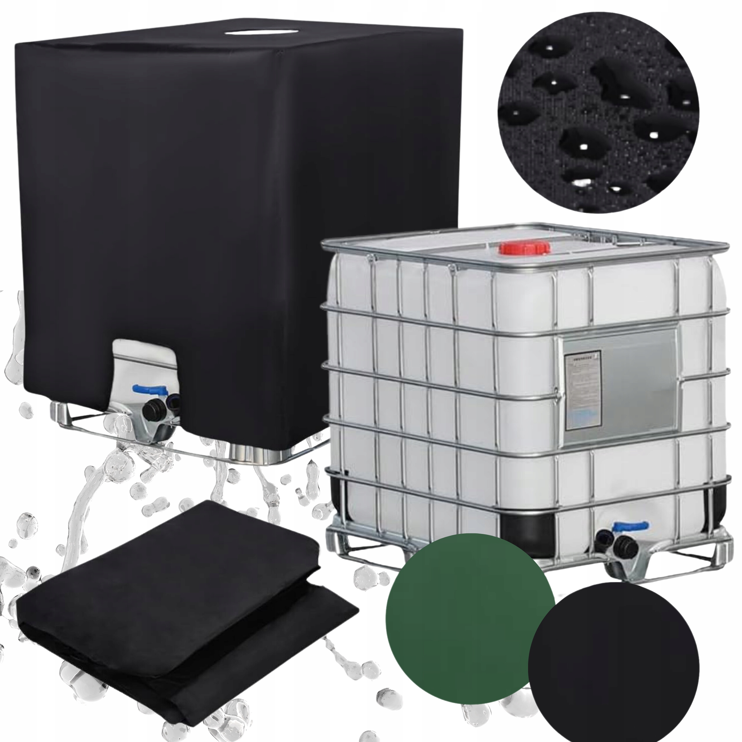 POKROWIEC NA BECZKĘ ZBIORNIK MAUZER 1000L PLANDEKA OSŁONA ZBIORNIKA NA WODĘ