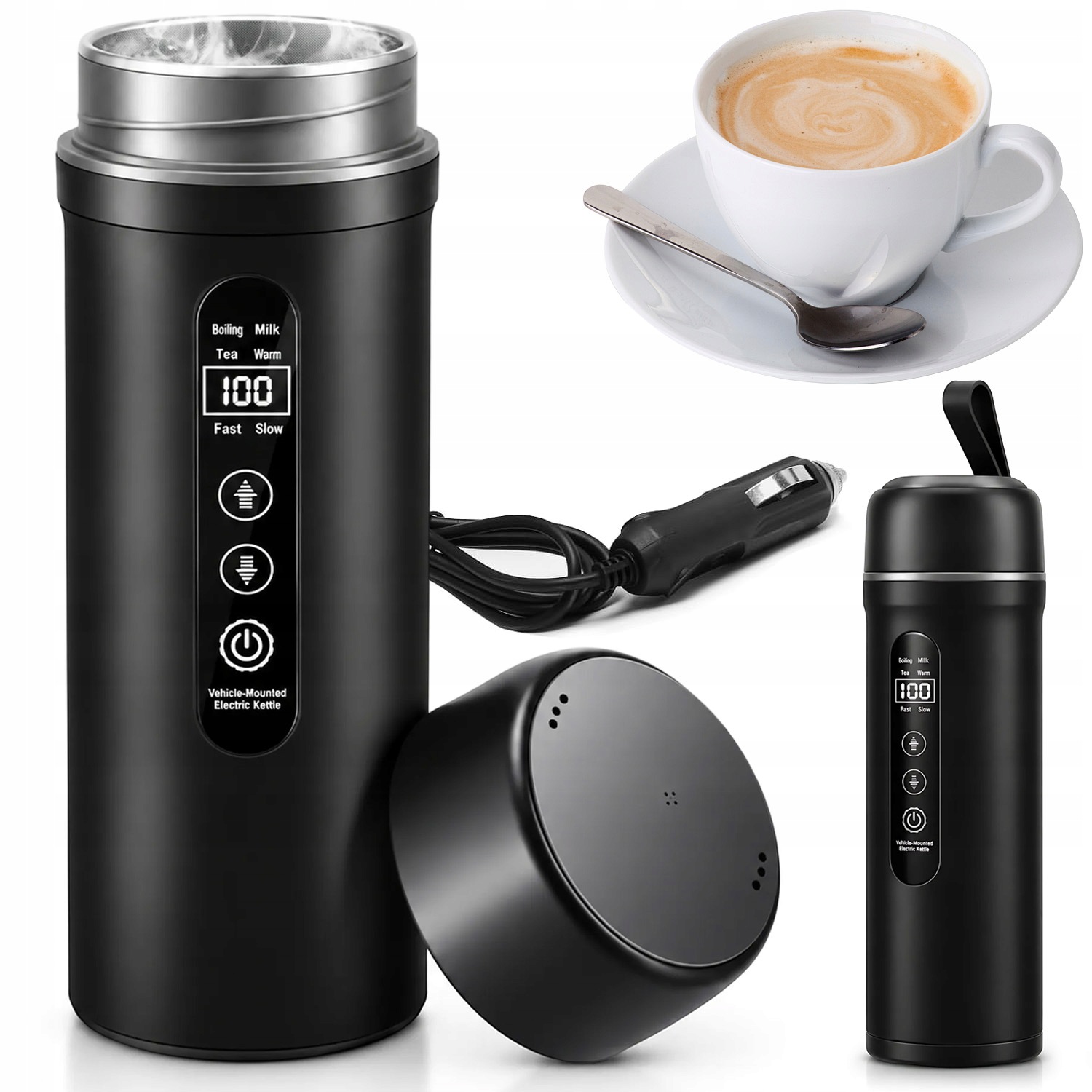 Automobilová Konvice 12V 24V 500 ML Bezpečná A Spolehlivá Kontrolka