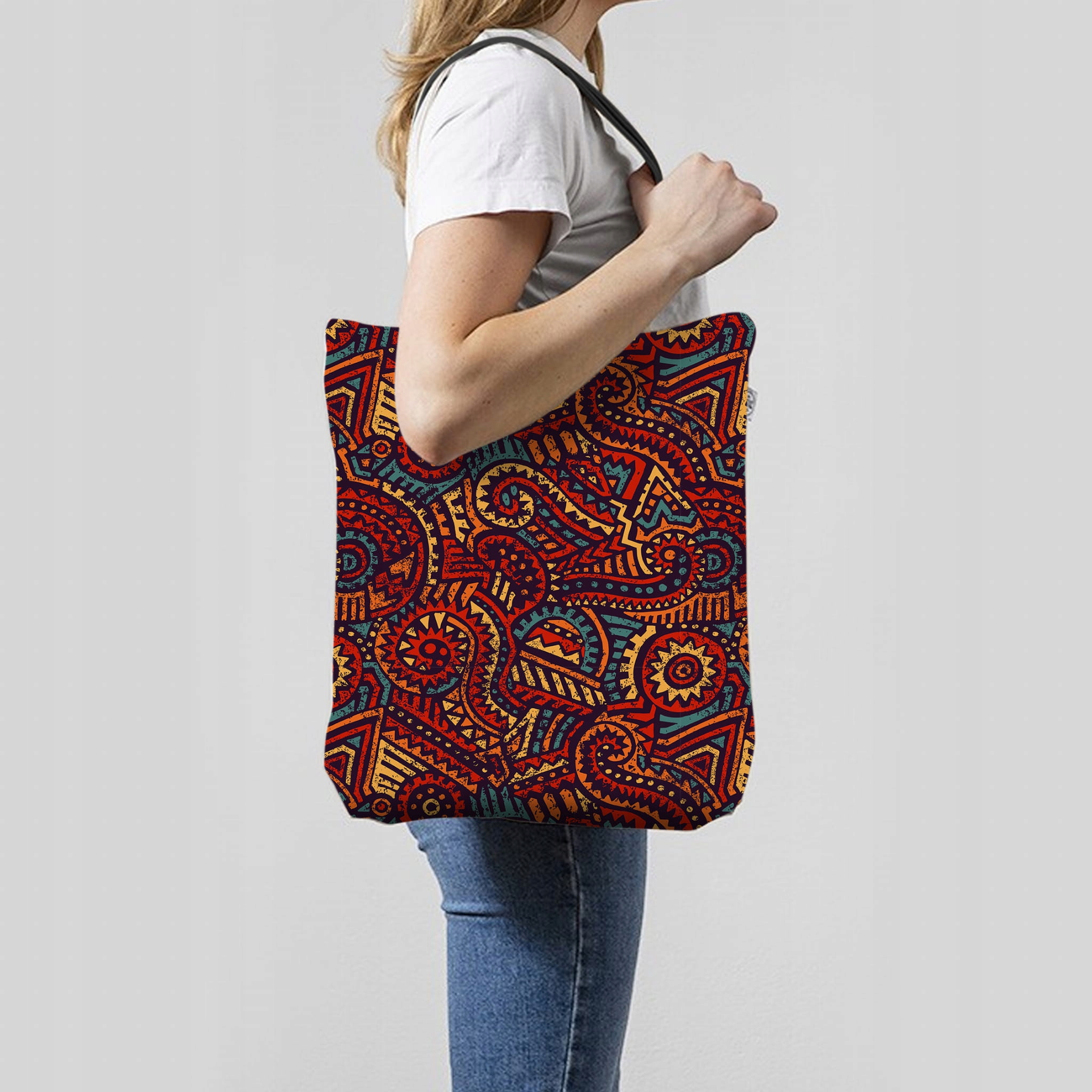 TORBA - Czerwony wzór Kolor wielokolorowy