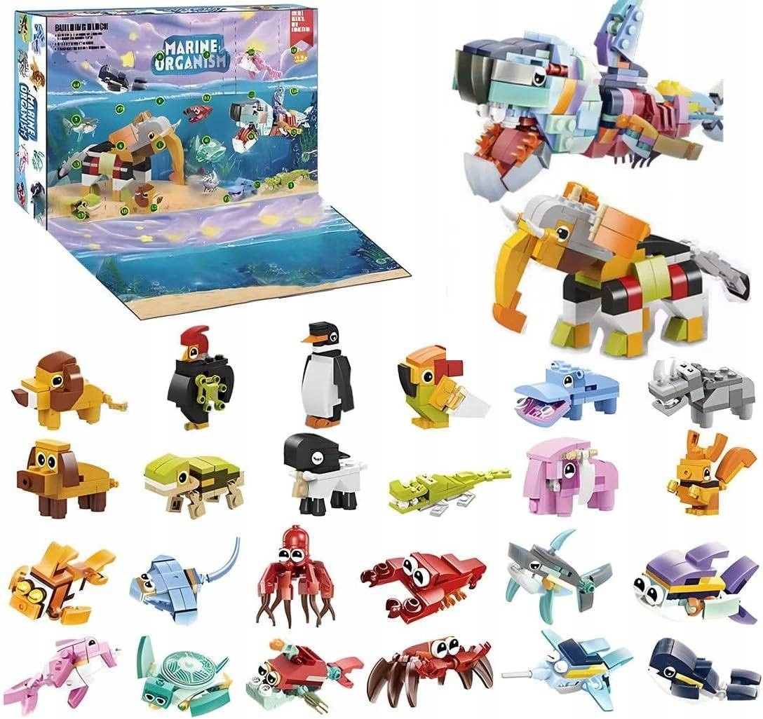 Adventní kalendář pro děti Konstrukční kostky Zvířata jako Dárek