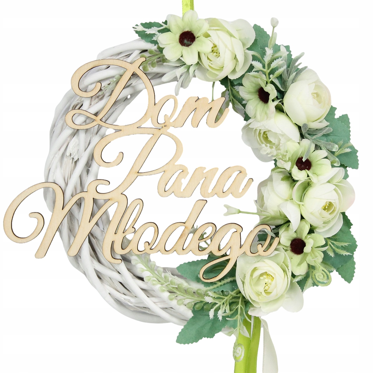 

Wianek dekoracja na drzwi Dom Pana Młodego Zieleń