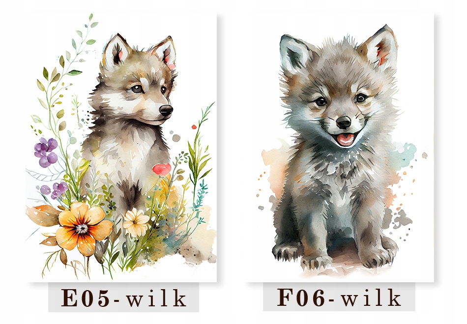 OBRAZKI PLAKATY DZIECIĘCE ZWIERZĘTA LEŚNE AKWARELA - WZORY A4 Bohater / Bajka Inny