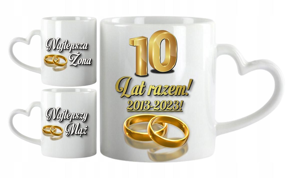 

Na 10 Rocznicę Ślubu Kubki Serca Mąż Żona
