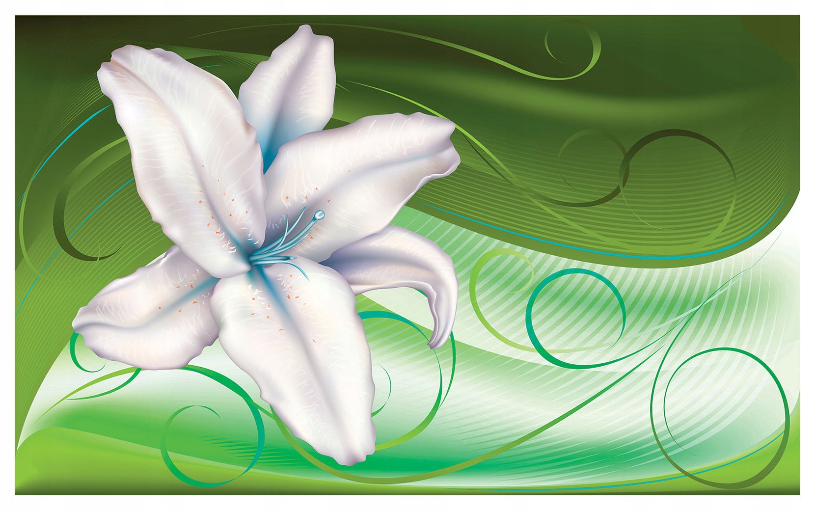 Fototapeta vlies Biela ľalia v zeleni Elegancia a pokoj 416x254 lepidlo