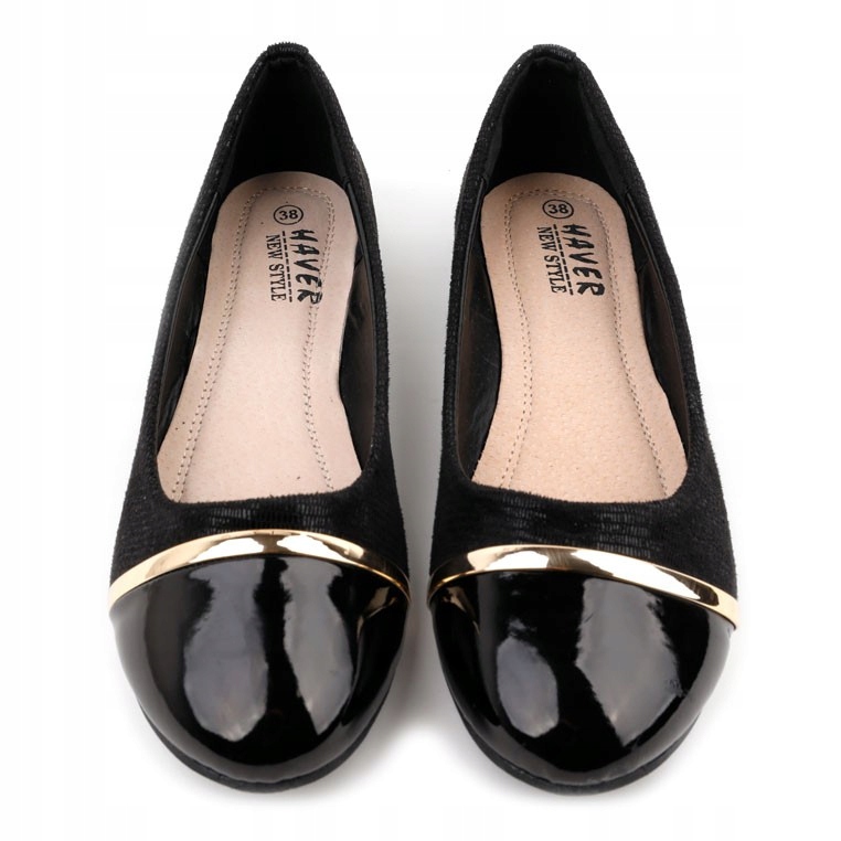 

Czarne Balerinki Damskie Baleriny Klasyczne Lekkie