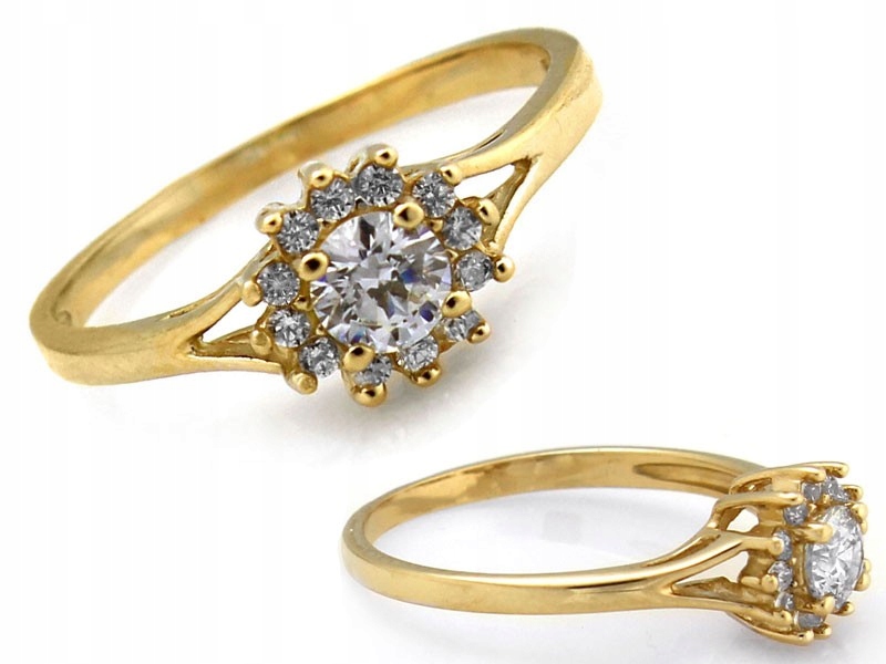 Prstýnek 585 Markiza bílé zirkony 20r Květinka 1.95g dárek