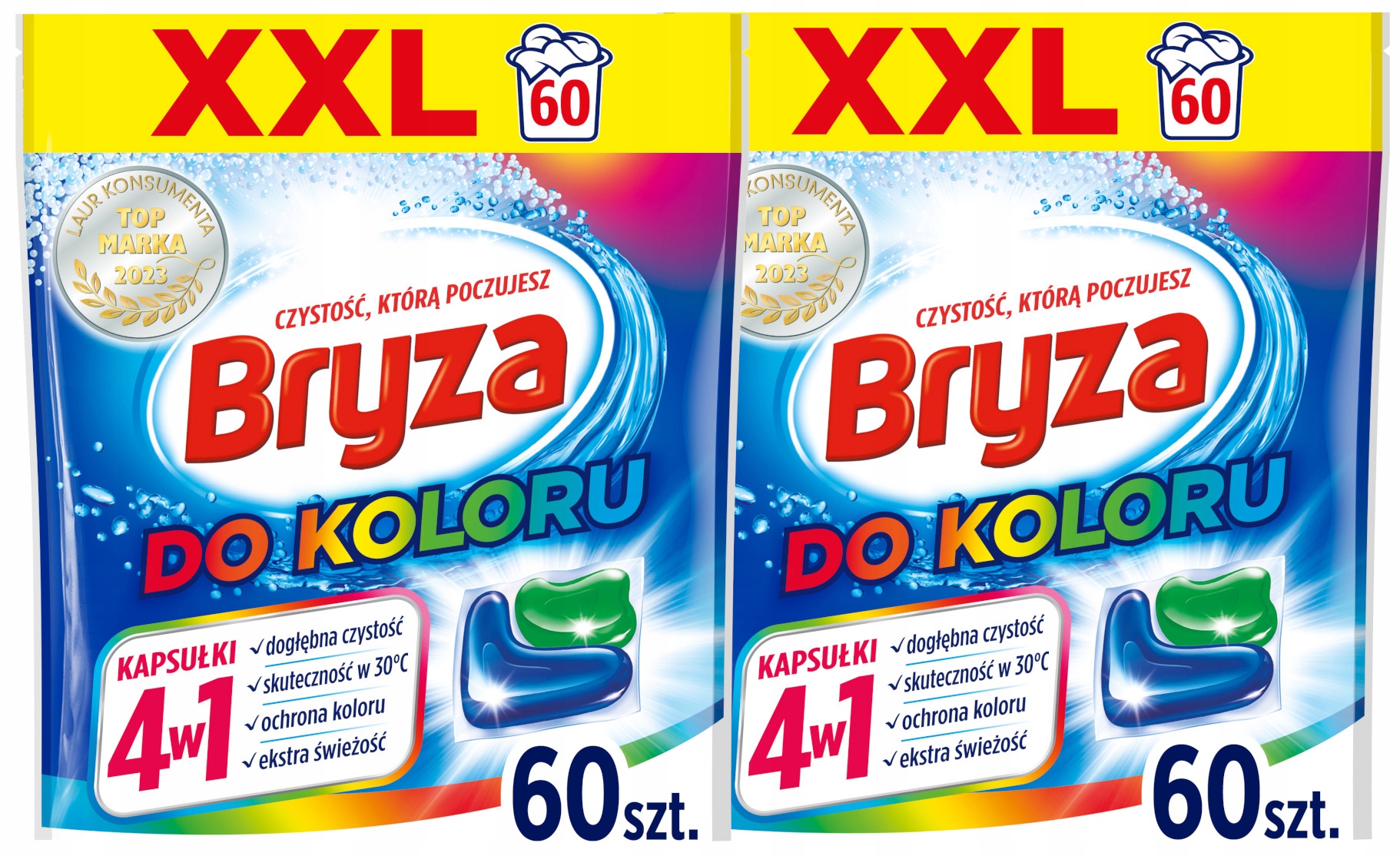 Bryza Kapsle na praní barev barevných tkanin 4v1 2x 60 120 ks