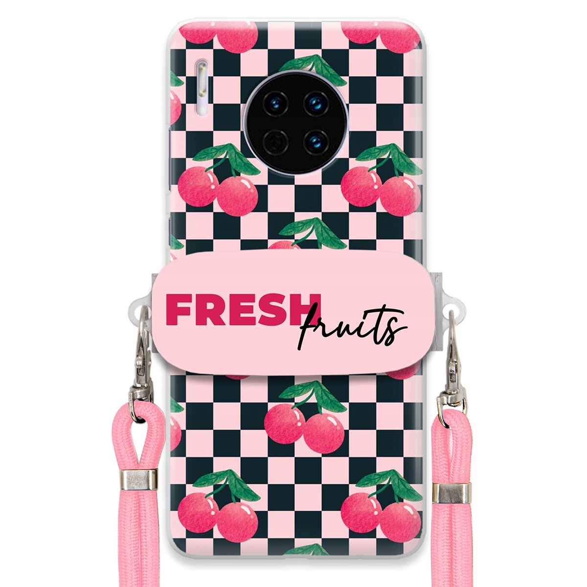 Puzdro pre Huawei Mate 30 Pro Vodítko Crossbody+ Držiak Šachovnica Fresh Fruits
