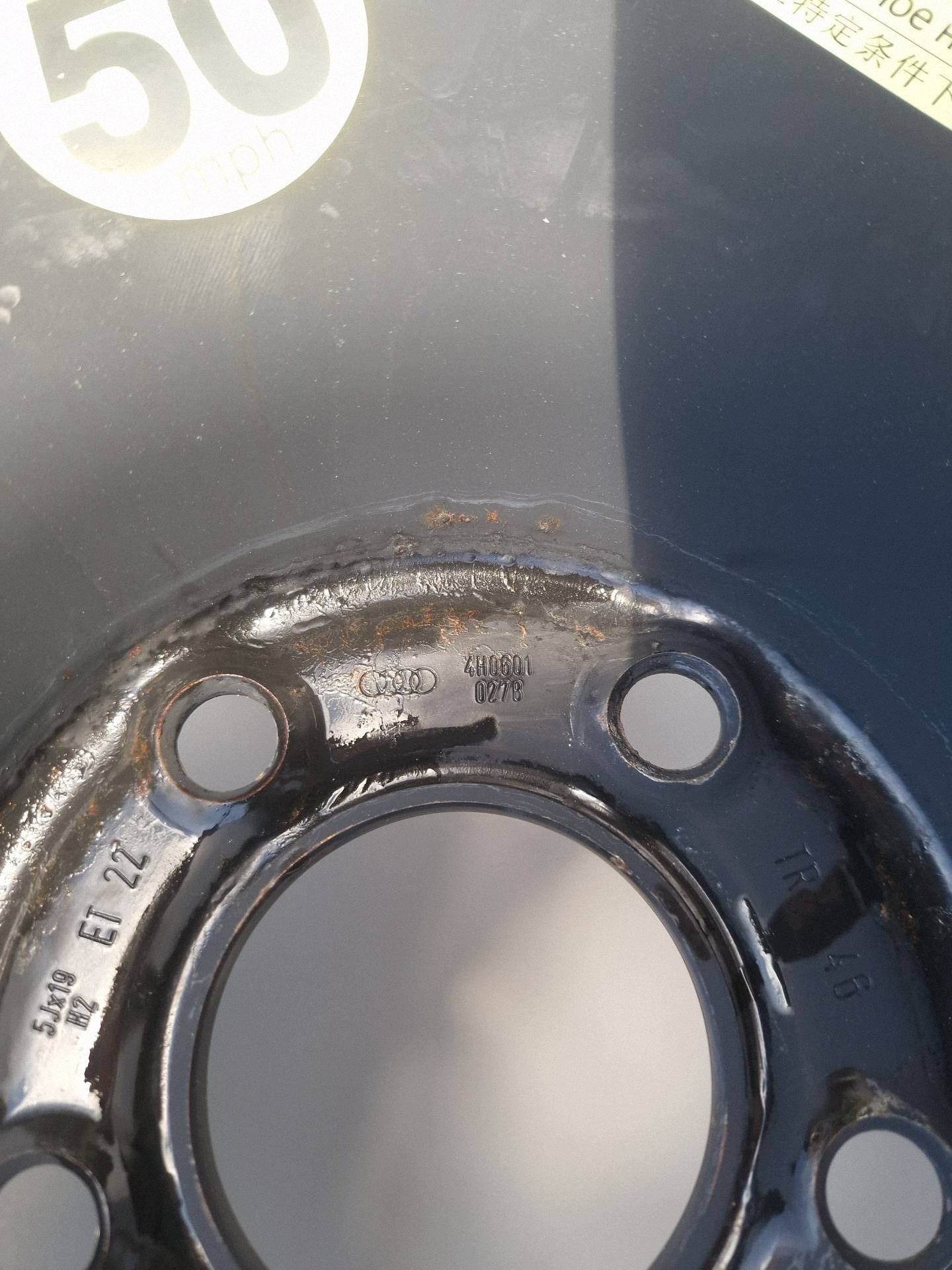 roue roue de secours roue de secours roue de secours R19 AUDI A8 D4 4H 5X112 5J ET22 4H0601027B