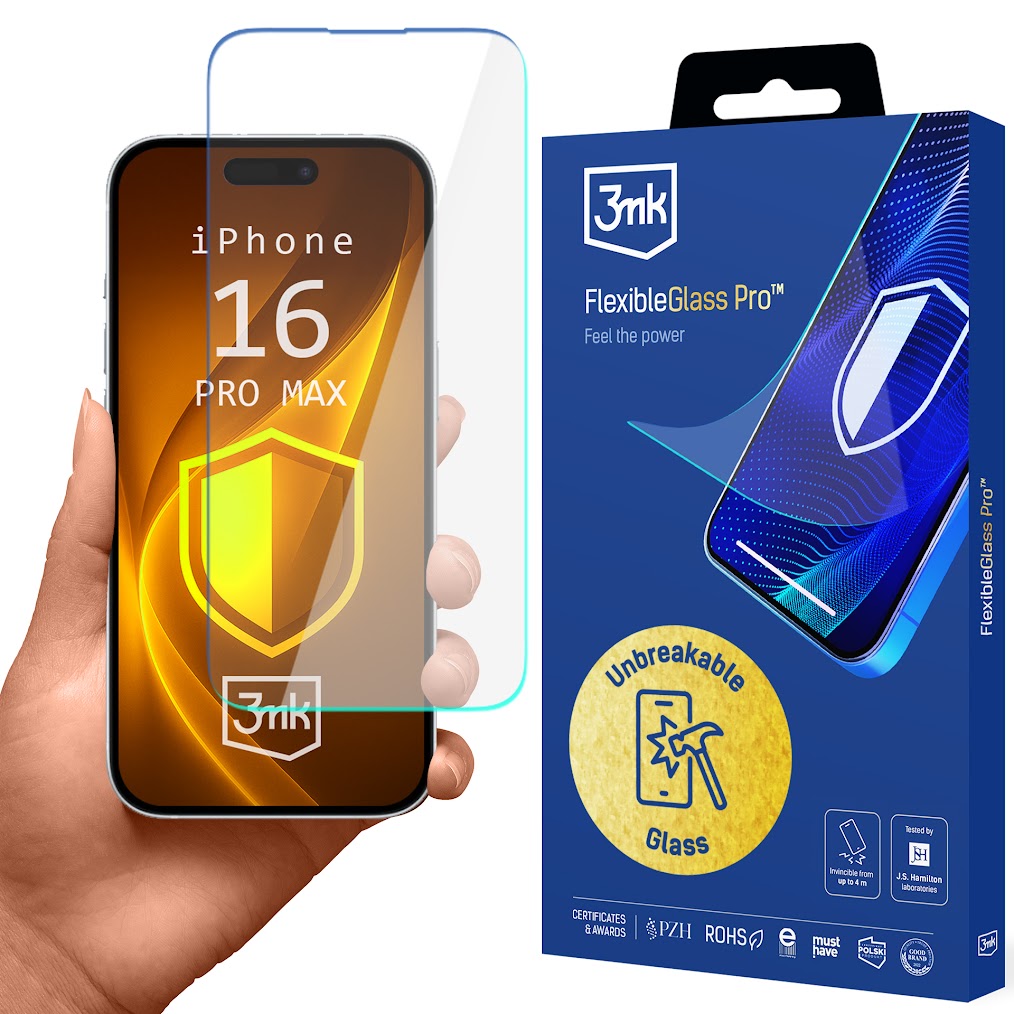 Szkło hybrydowe na ekran Apple iPhone 16 Pro Max 3mk FlexibleGlass Pro v2