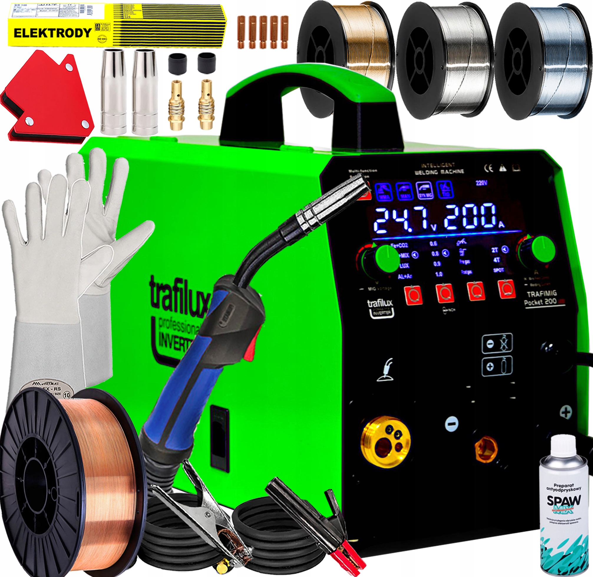 Invertorová Svářečka Migomat Trafilux Trafimig Pocket 200 Led Synergie