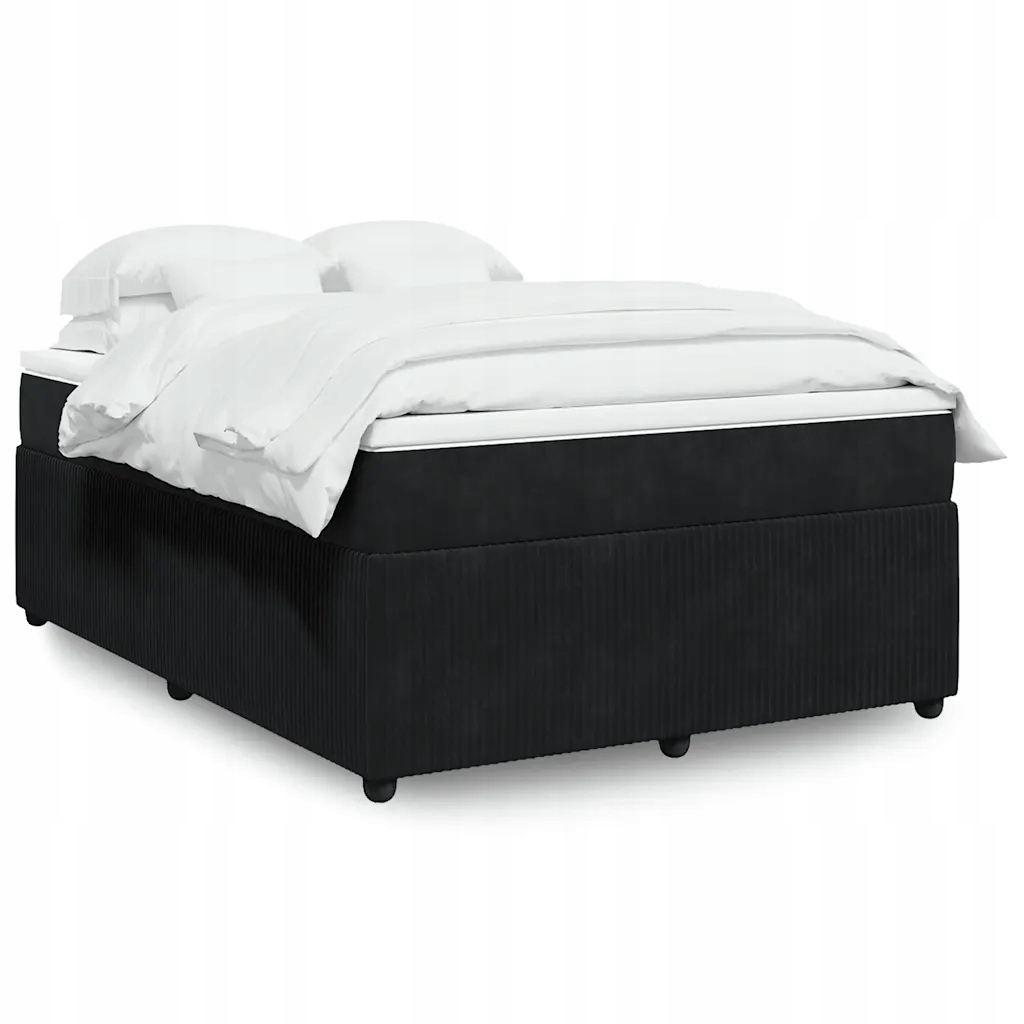 Box spring postel s matrací černá 140x200 cm samet Černý 3285646