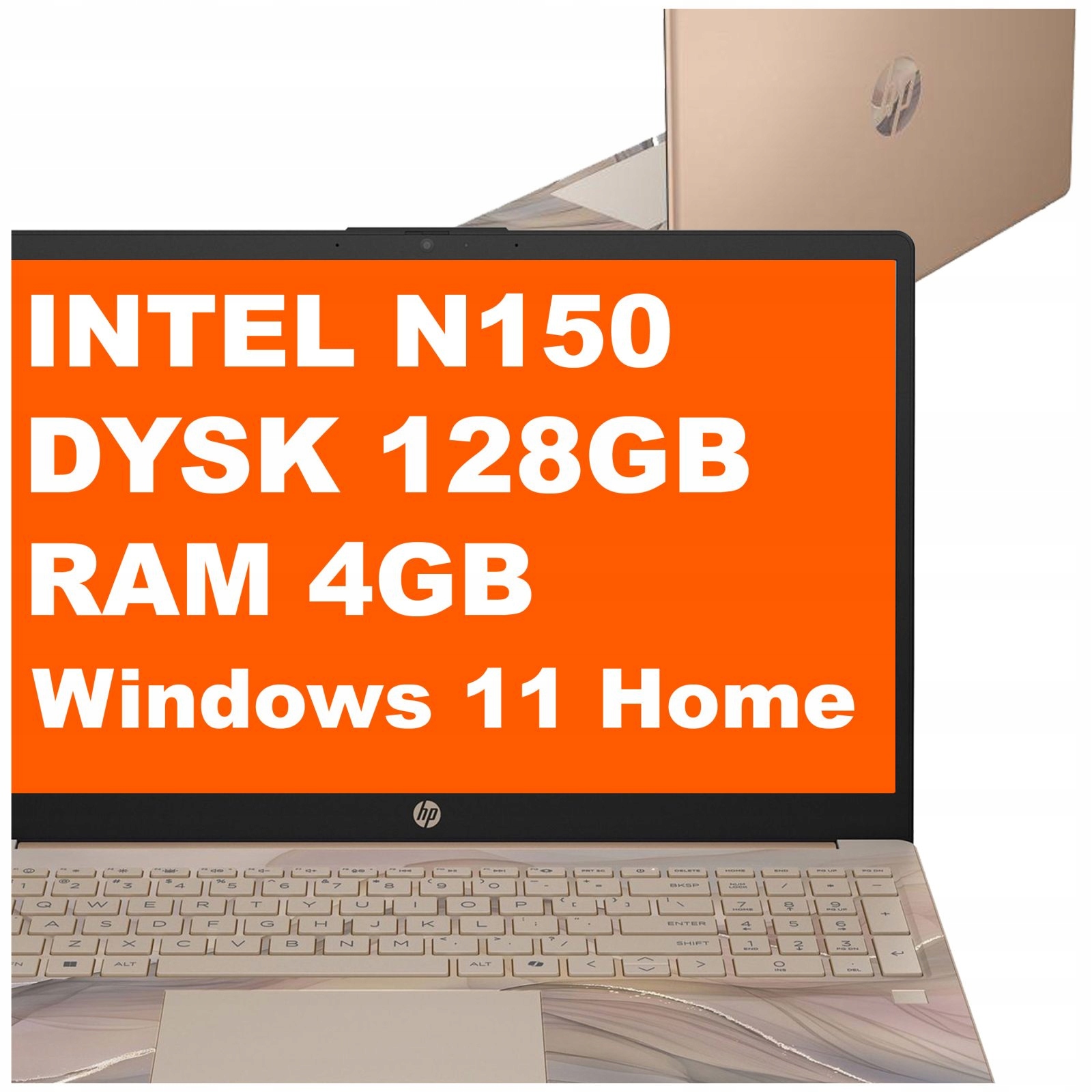 Laptop Hp 15-fd N150 4GB 128GB Intel Uhd 15,6" Hd Dotyk Win 11 Chai latte