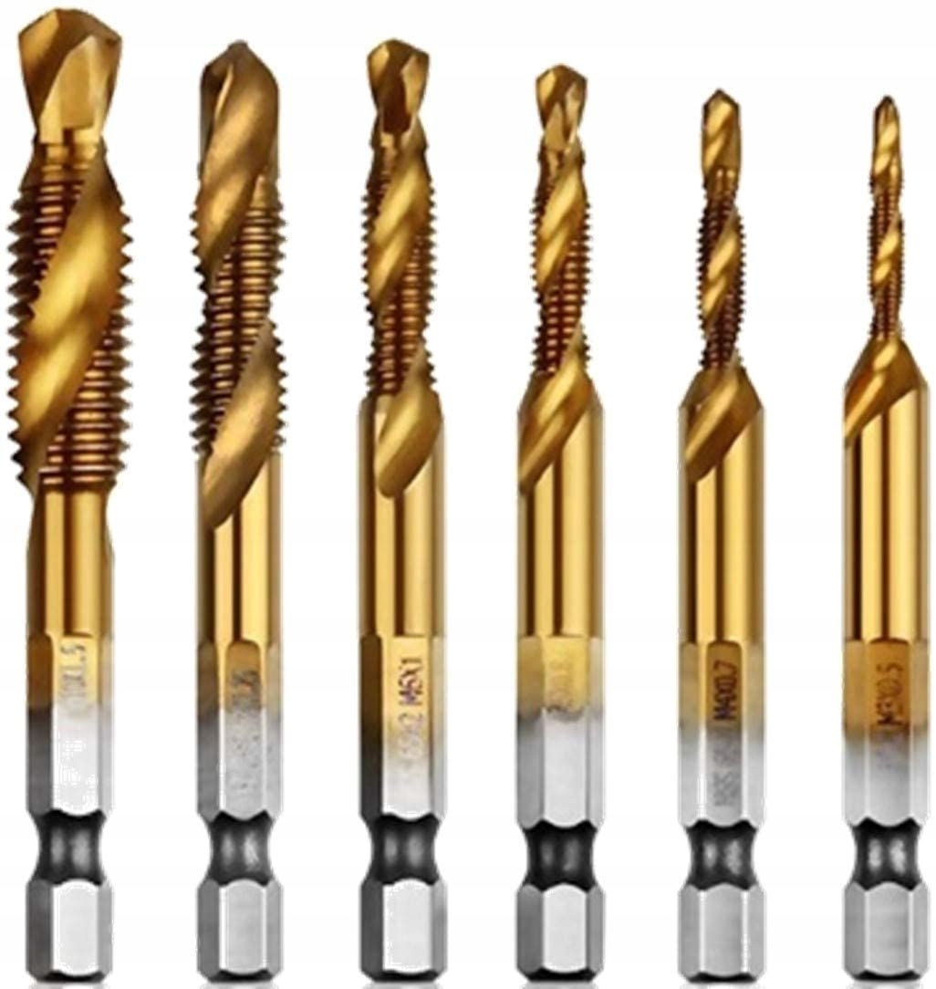 

6szt. Wiertła Gwintujące Hss M3-M10 Gwintowniki