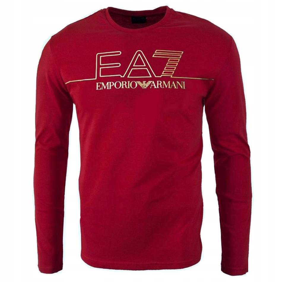 

Longsleeve Emporio Armani EA7 Złote Logo Bordowy