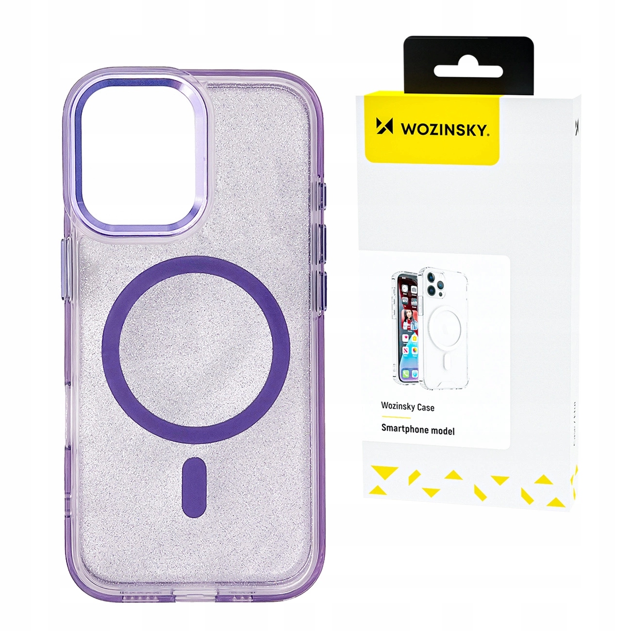 Etui Wozinsky Glitter Case z Mag Safe na Samsung Galaxy S25 fioletowe z