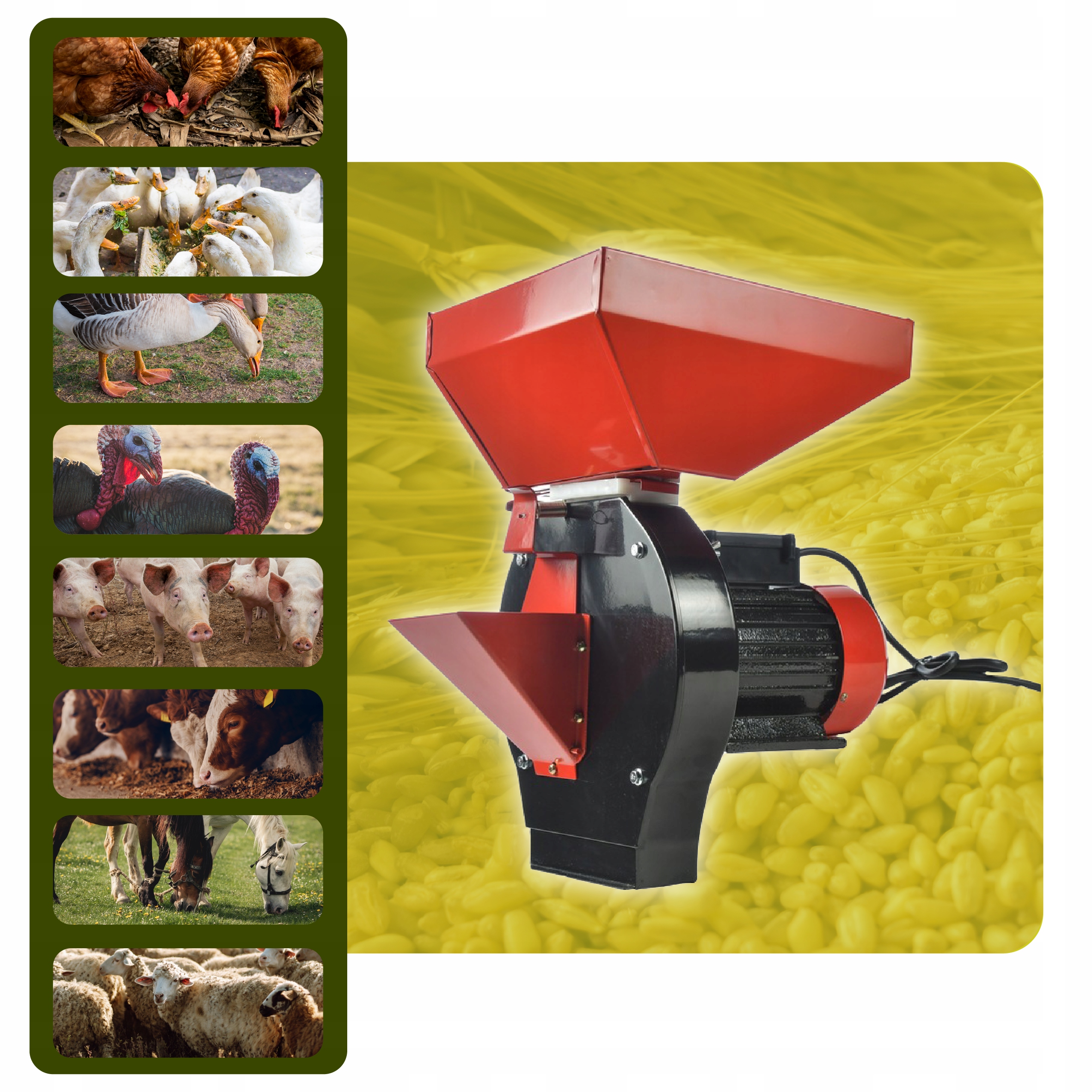 MŁYNEK ŚRUTOWNIK DO ZBOŻA OWOCE 3,9kW ROZDRABNIACZ Kod producenta EM1.1D