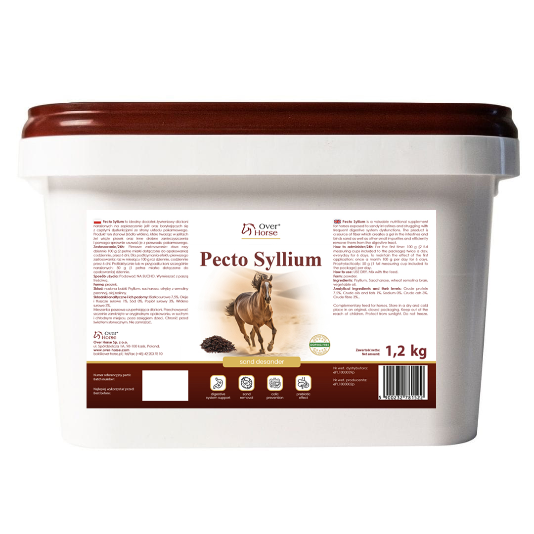 Přípravek na opískování pro koně Over Horse Pectosyllium 1,2 kg