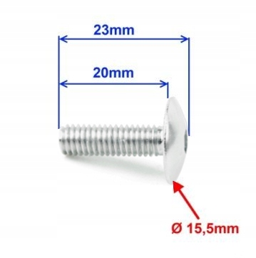 ŚRUBA OWIEWKI M6 ALUMINIOWA SREBRNA ŚRUBY 10SZT. Producent RacePro