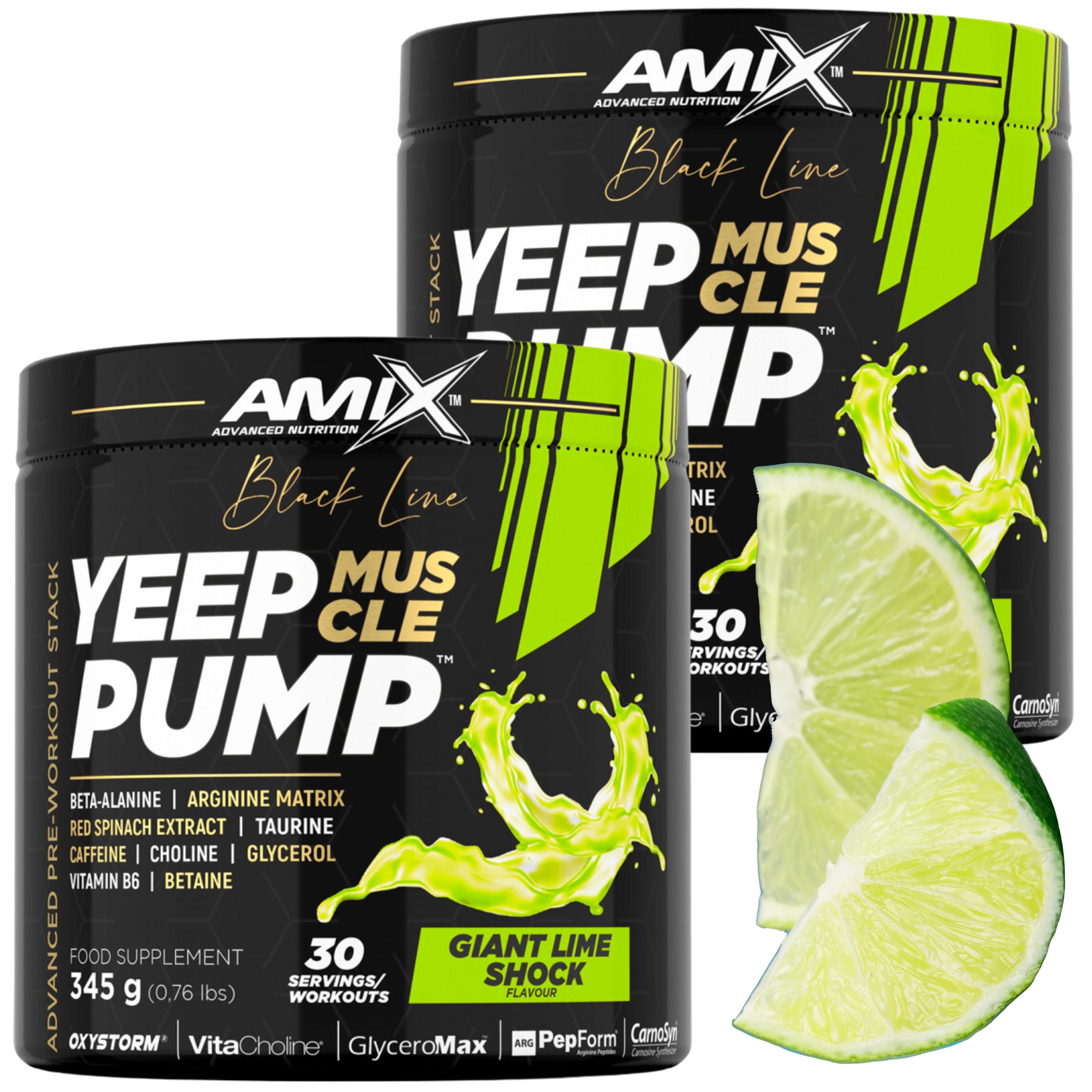 Amix Yeep Pump Preworkout Čerpadlo Síla Odolnost Soustředění Caffeine Lime
