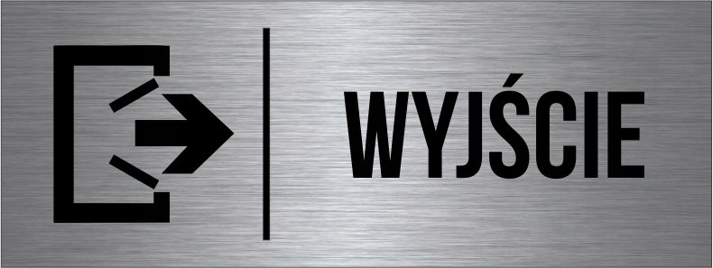 

Tabliczka Wyjście Aluminium Piktogram Srebrna