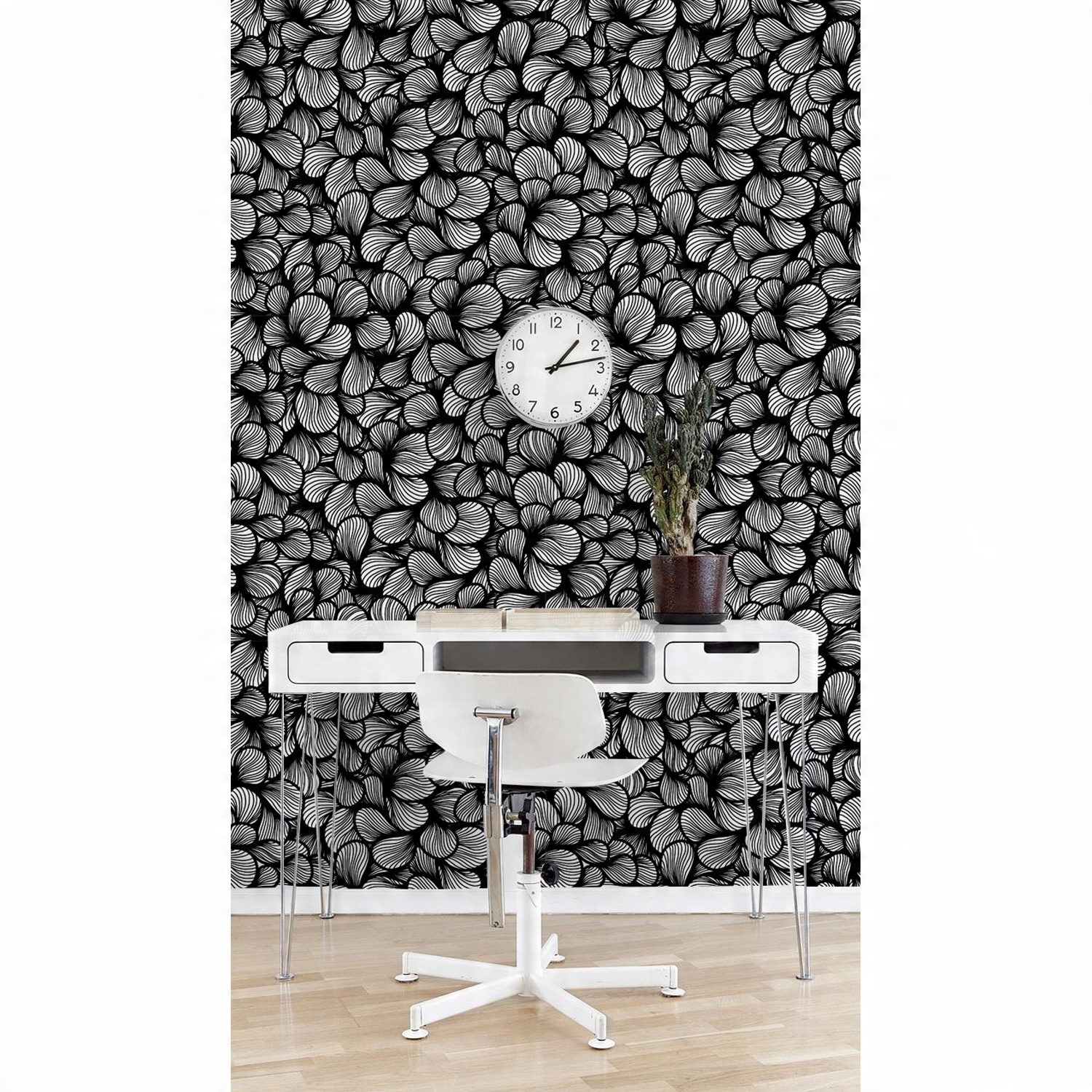 

Tapeta Ciemny kwiecisty wzór MagicStick 360x250 cm