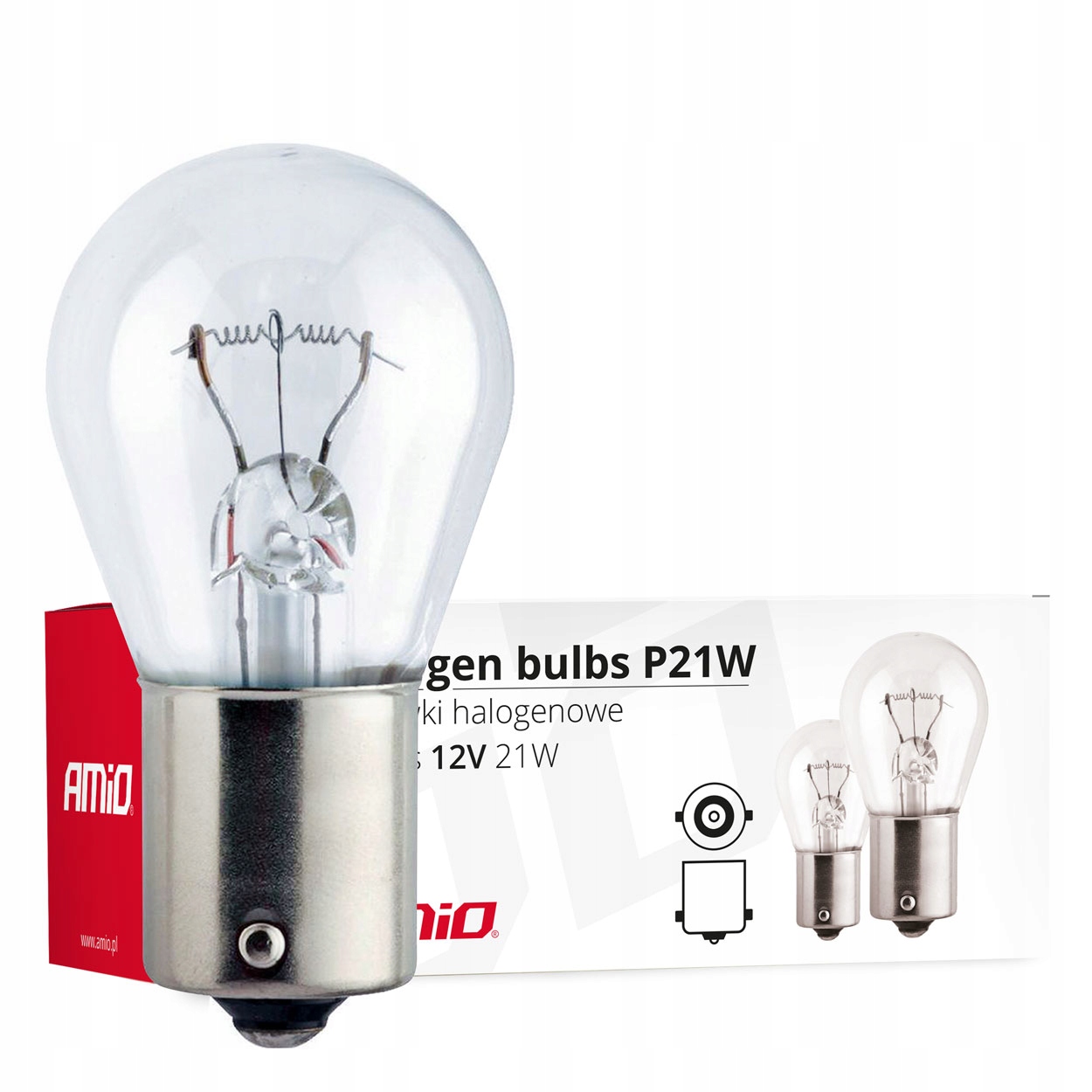 Żarówki Halogenowe P21W BA15s 12V Homologacja E8 10 Sztuk