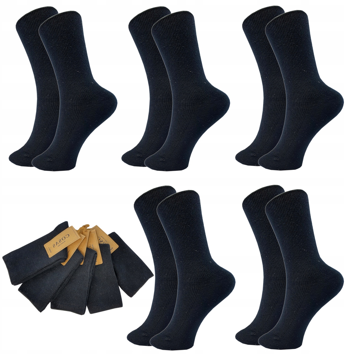 

5 Par Damskie Skarpety Sportowe Premium Czarne