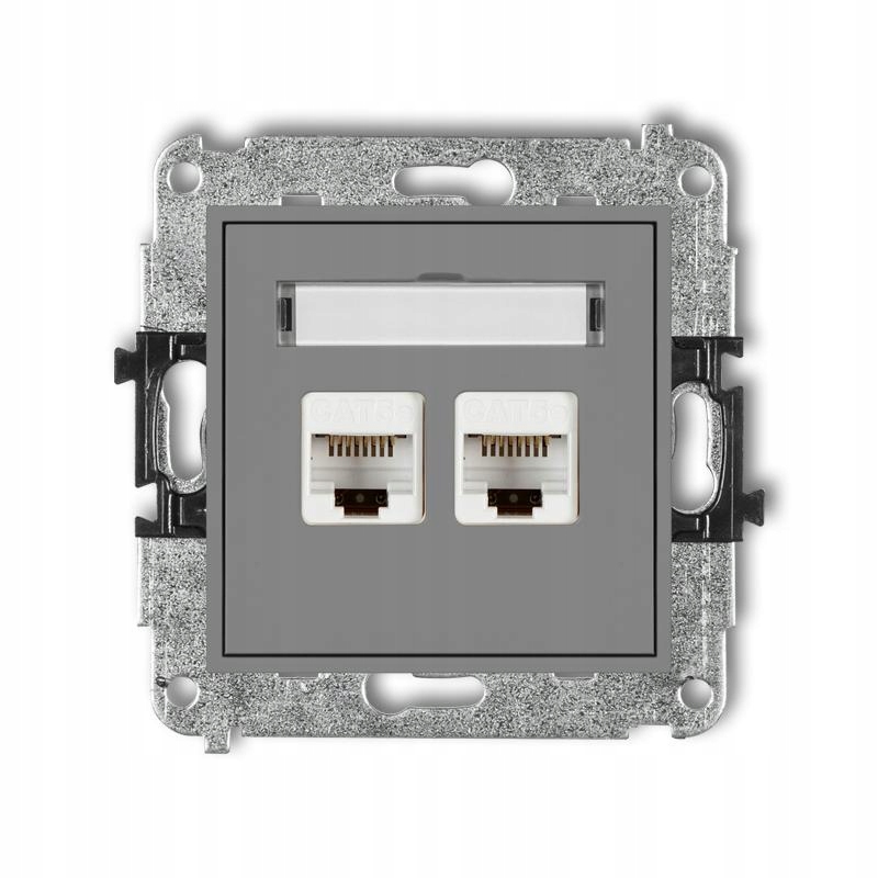 Karlik Mini šedý mat počítačová zásuvka x2