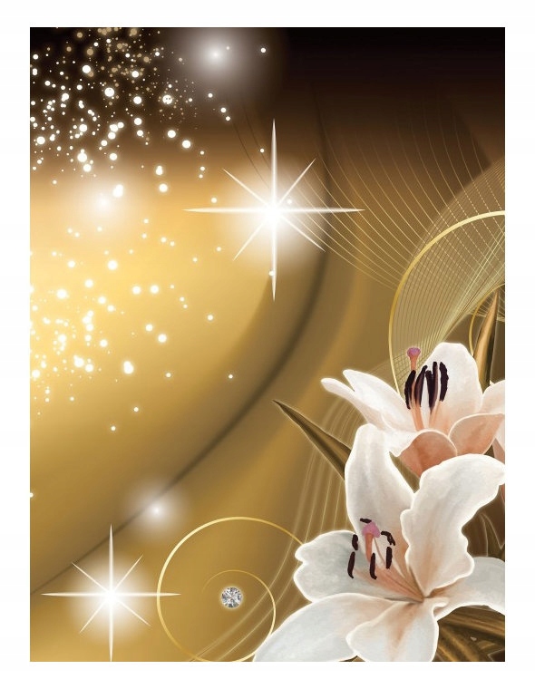 Fototapeta Lilie zlato lesk vinylová elegancia 184x254 lepidlo