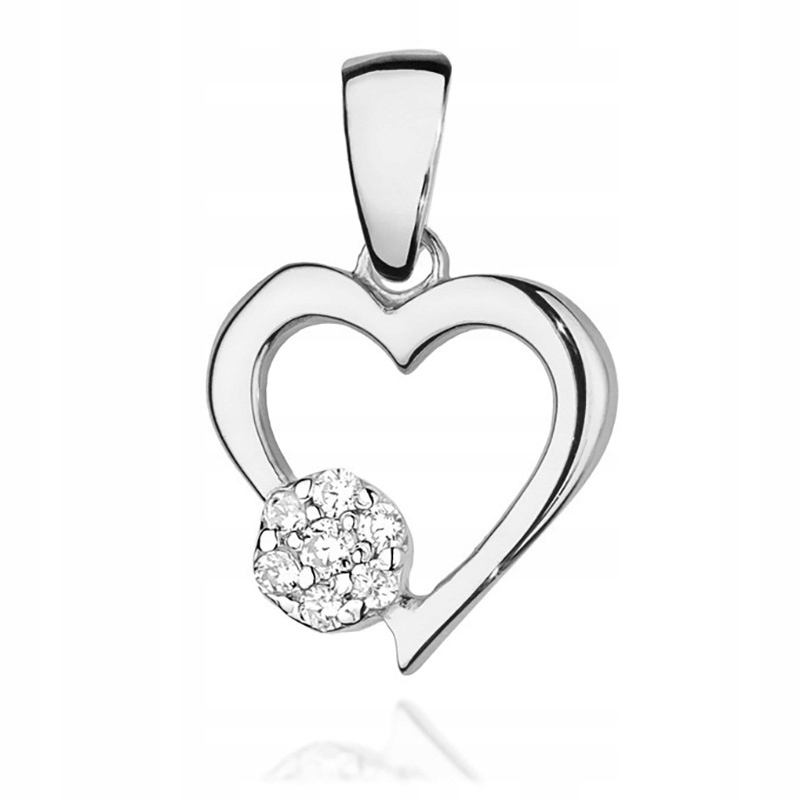 Zlatý Přívěsek pr. 585 Srdce s Brilianty 0,06 ct