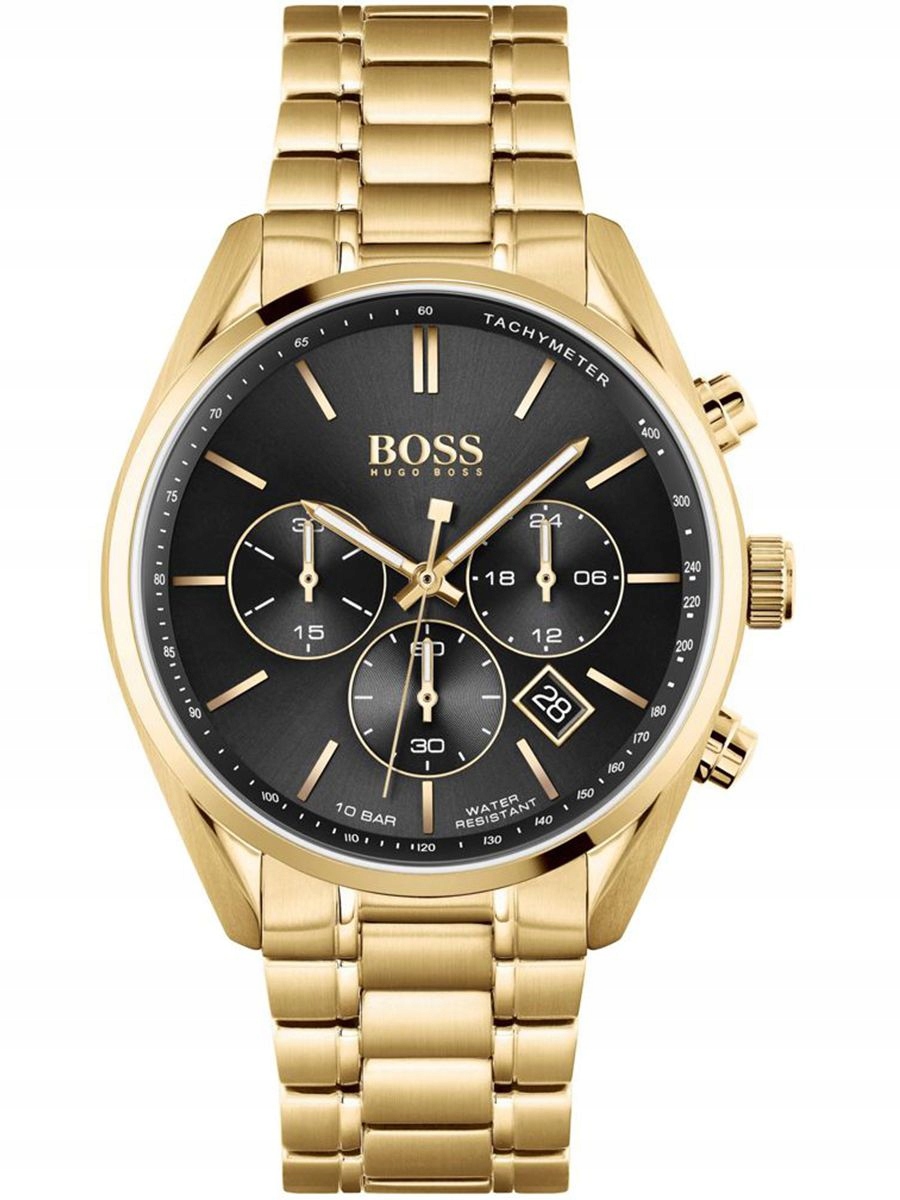 Pánské Hodinky Hugo Boss 1513848 Champion Zlatý Chronograf WR100 44 mm
