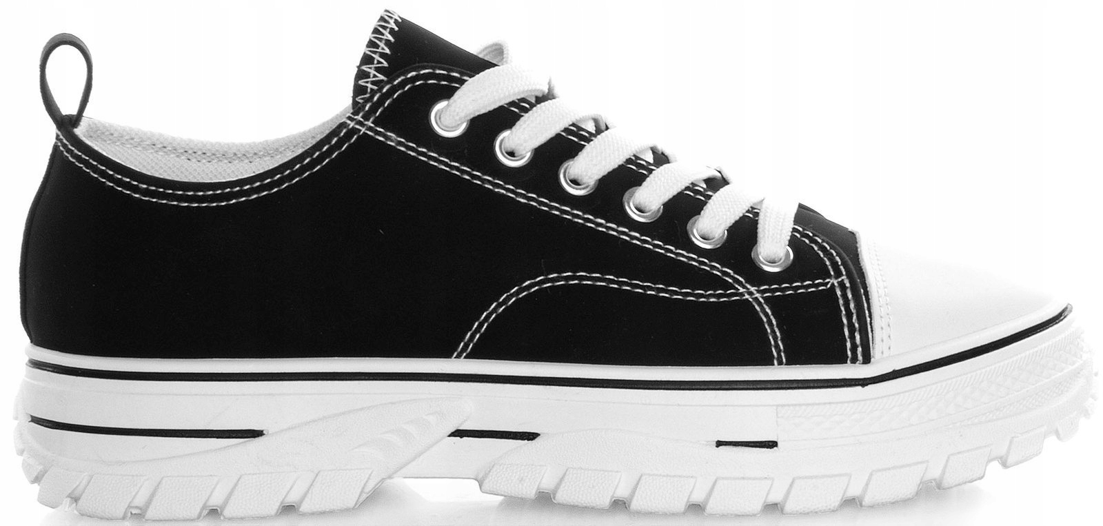 

5596 Czarne Niskie Trampki Palladi Platforma 39