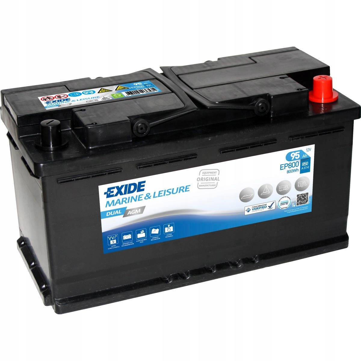 Akumulator Exide EP800 95 Ah 850 A P+ 353x175x190mm