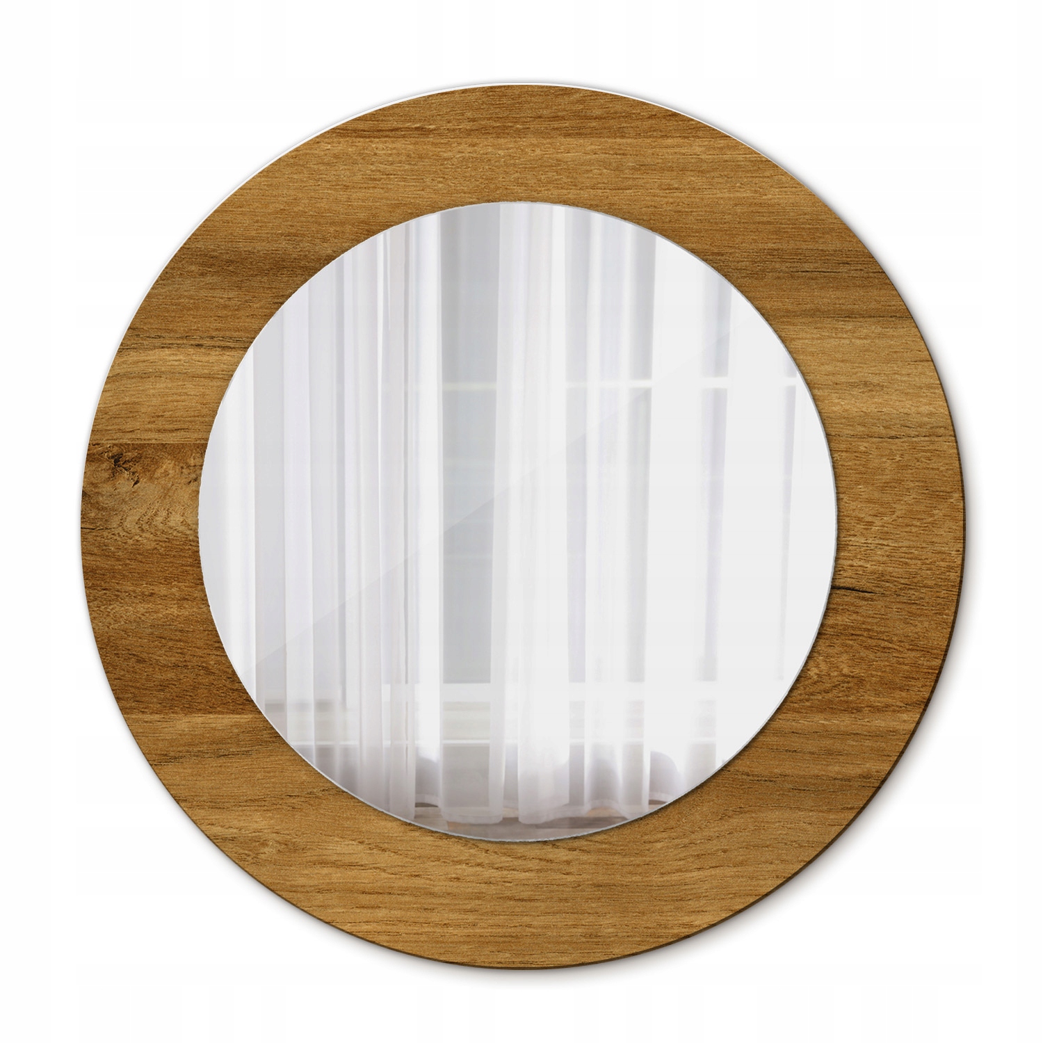 Okrúhle kúpeľňové zrkadlo Rustikálny dub 50 cm