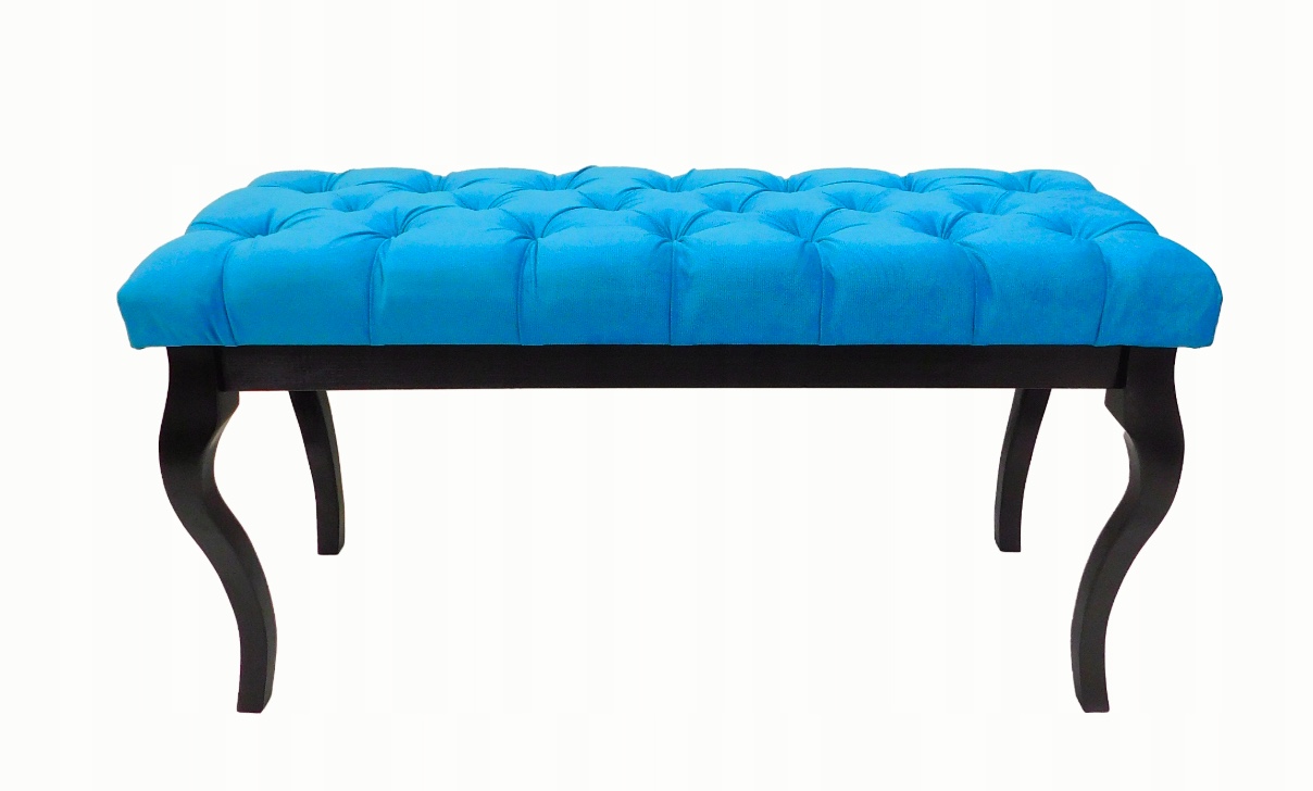 Čalúnená lavička tyrkysový velúr drevo buk čierna 105x40 cm H 55 cm